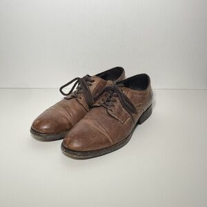 Frye 3488133 Brown Leather Cap Toe Lace Up Men Dress Shoes Size 9D